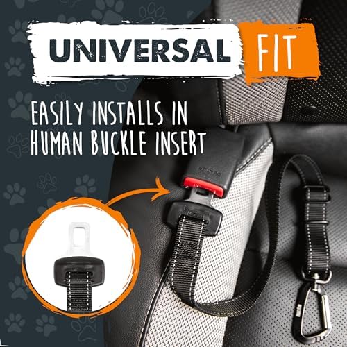 Mighty Paw Dog Seat Belt for Car, Heavy-Duty Aviation Aluminum Carabiner - Image 2