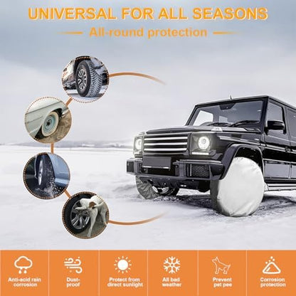 4PCS RV Tire Covers, Anti-UV Waterproof Camper Wheel Protector, Tough Travel - Image 3