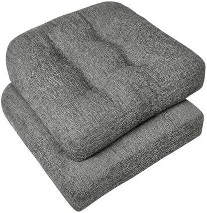 downluxe Chair Cushions for Dining Chairs 2 Pack, Tufted Indoor Chair Pads by Downluxe