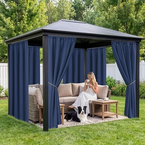 Outdoor Curtains for Patio Waterproof, 8 Panels, Rod Pocket - Image 4