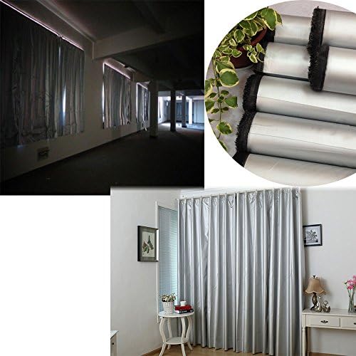 Blackout Drapery Shade Fabric Black and Silver 100 Percent Shading Light - Image 4