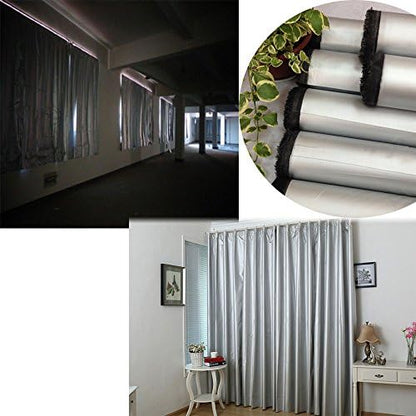 Blackout Drapery Shade Fabric Black and Silver 100 Percent Shading Light - Image 4