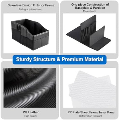 WHHMK Sturdy Leather Car Storage Support Up to 33 LB, Carbon Fiber Texture - Image 4