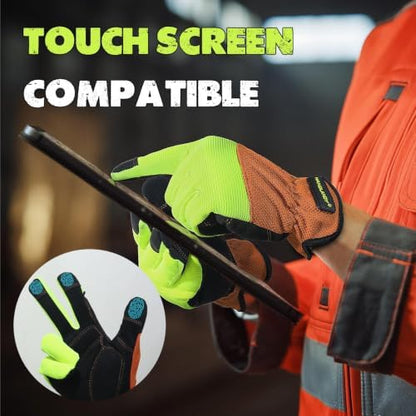 HANDLANDY Work Gloves for Men & Women, Utility Mechanic Working Gloves Touch - Image 4