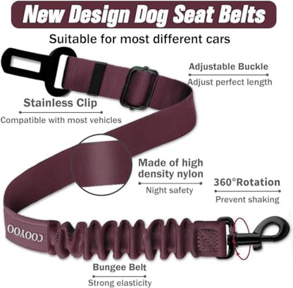 COOYOO Dog Seat Belt, Retractable Dog Car Harness Seat Belt - Image 3