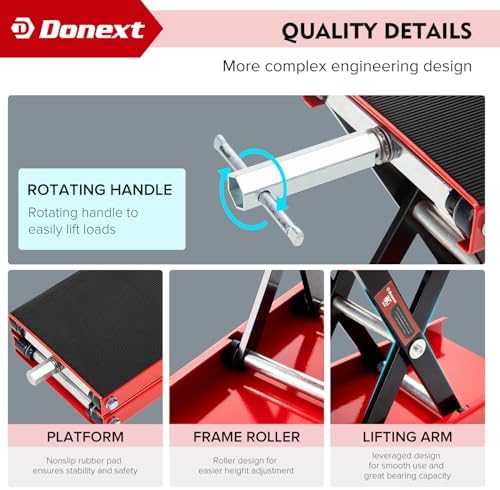 Motorcycle Lift Scissor Jack, 1200 LB Capacity Wide Deck Hoist Stand - Image 4