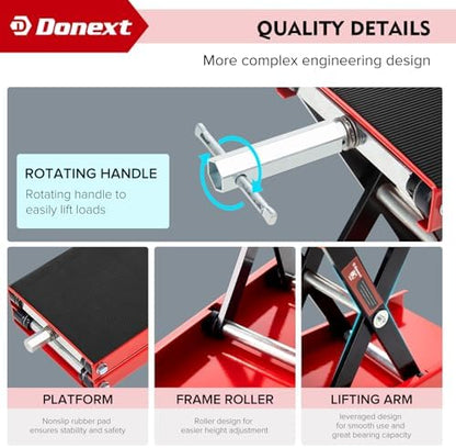 Motorcycle Lift Scissor Jack, 1200 LB Capacity Wide Deck Hoist Stand - Image 4