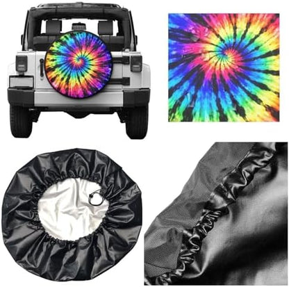 Spare Tire Cover，Tie Dye Pattern Camper Spare Tire Cover Waterproof Sun - Image 5