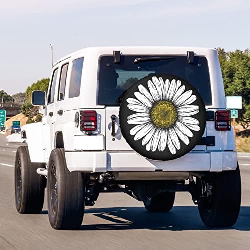 Daisy Flower Spare Tire Cover Dust-Proof Wheel Tire Cover Fit Trailer, SUV and - Image 3