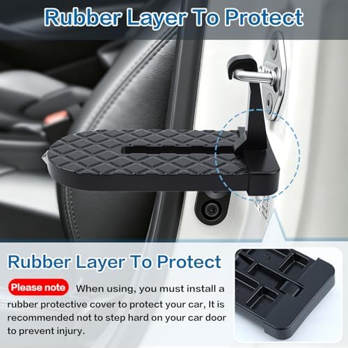 Folding Car Door Step, 400 lbs Capacity Aluminum Alloy Running Board Side Step - Image 4