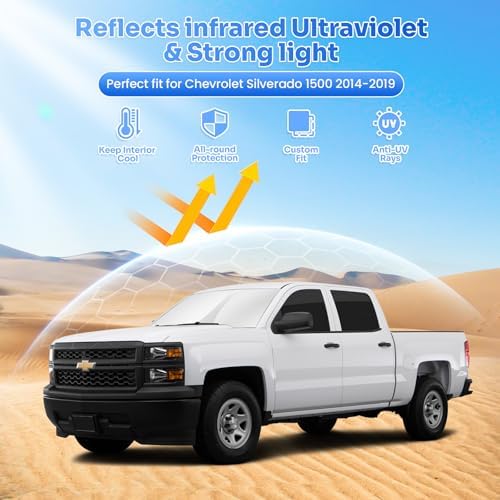 Canvcle Window Shades for 2014-2019 Chevrolet Chevy Silverado/GMC Sierra 1500 - Image 2