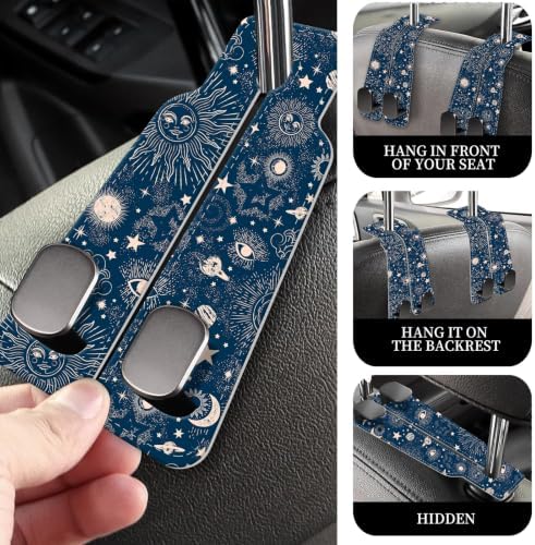 PU Leather Car Seat Hook, Storage Headrest Hanger, Cute Car Backseat Organizer - Image 2
