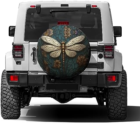 Delerain Gold Dragonfly Spare Tire Cover Wheel Protectors Sun Protector - Image 2