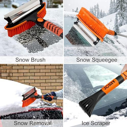 42'' Ice Scraper and Extendable Snow Brush Emergency Snow Shovel Snow Broom - Image 3