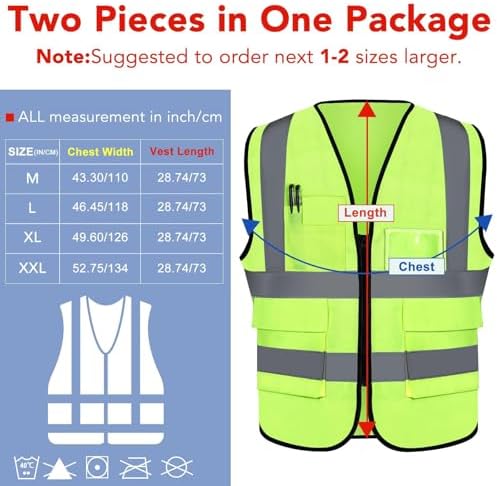 XPCARE Reflective Safety Vests For Women Men, High Visibility Security Vest - Image 2
