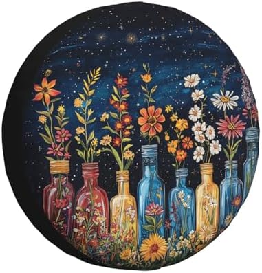 Colorful Flower Spare Tire Cover Waterproof Wheel Cover 16 Inch Universal Fit by Unknown