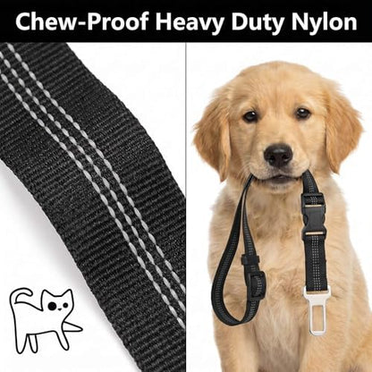 Heavy Duty Dog Seat Belt, 2-in-1 Chew Proof Car Harness - Image 4