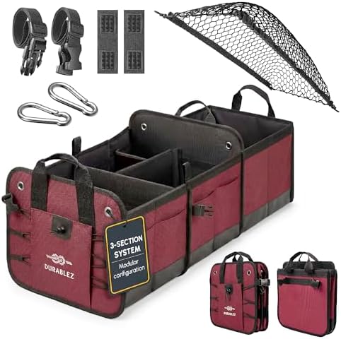 Large Modular Collapsible Car Trunk Organizer by DURABLEZ