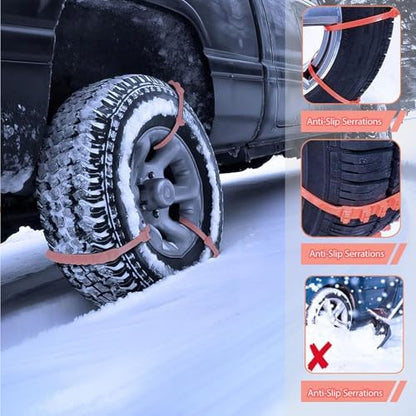 Universal Anti-Skid Snow Tire Chains, Heavy-Duty Anti Slip Tire Straps - Image 6