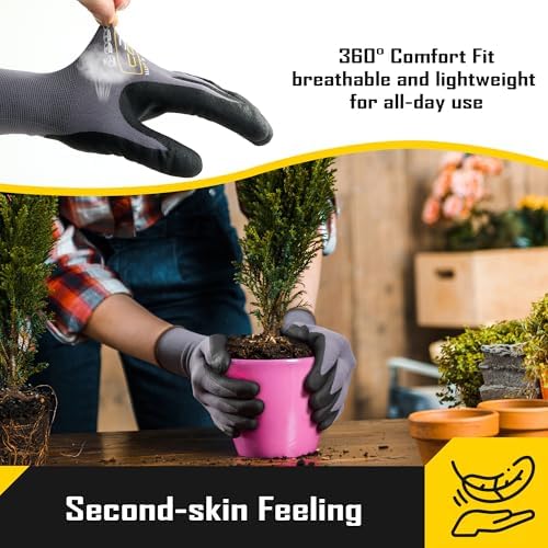 COOLJOB 6/12/36 Pairs Safety Work Gloves, Microfoam Nitrile Rubber Coated - Image 5