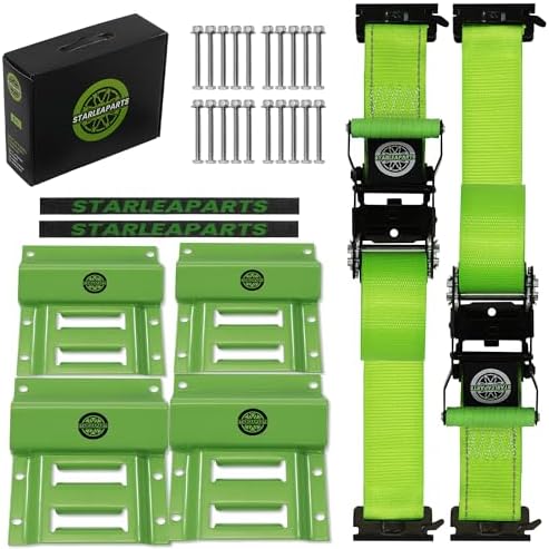 Heavy Duty Wheel Chock Tie Down Straps Set by STARLEAPARTS