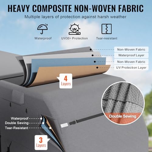 VEVOR Travel Trailer Cover, 18-20 ft RV Cover, 4-Layer Non-Woven Fabric Camper - Image 3