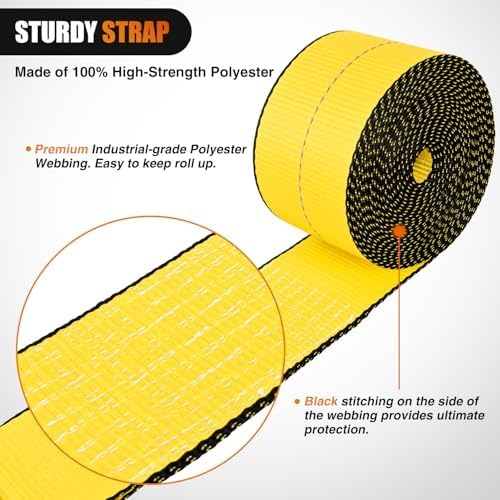 Nilight Truck Straps 4" x 30' Heavy Duty Tie Down - Image 3