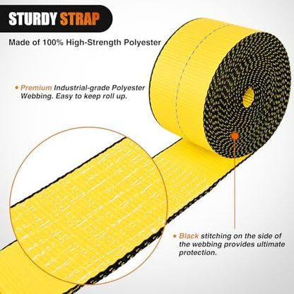Nilight Truck Straps 4" x 30' Heavy Duty Tie Down - Image 3