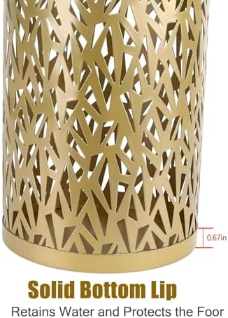 Metal Round Umbrella Stand Rack, Free Standing Umbrella Holder Bin, Canes - Image 4