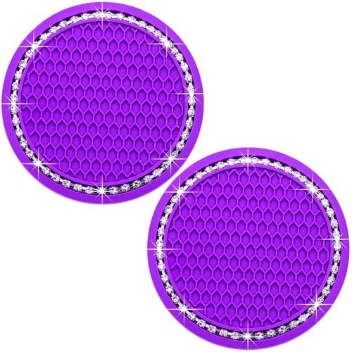 2PCS Bling Cup Holder Coaster, 2.75 Inch Auto Car Cup Holder Insert Coasters by MEAJOO