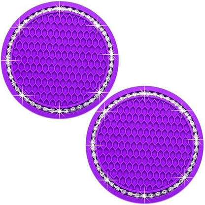 2PCS Bling Cup Holder Coaster, 2.75 Inch Auto Car Cup Holder Insert Coasters by MEAJOO