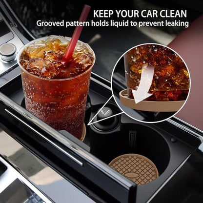 ME.FAN Car Cup Coasters Silicone Car Coasters/Cup Mats, Non-Slip Recessed Car - Image 2