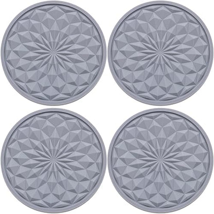 4 Pack Silicone Car Cup Holder Coaster – 2.75 Inch Non-Slip Drink Mat, by MEAJOO