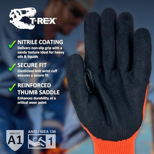 MAGID T-REX TRX400 Impact Gloves, Sandy Nitrile, 24 Pairs - Image 3