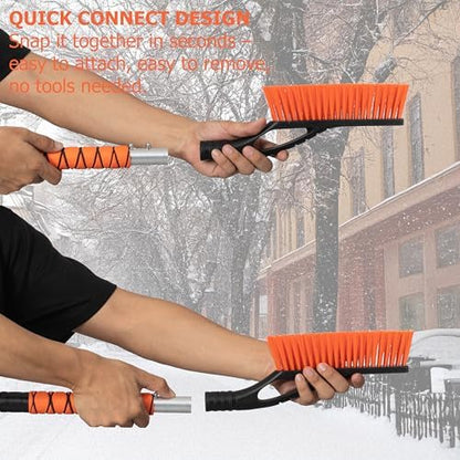Gardenised 27" Aluminum Snow Brush and Ice Scraper 2-in-1 Detachable Winter Car - Image 4