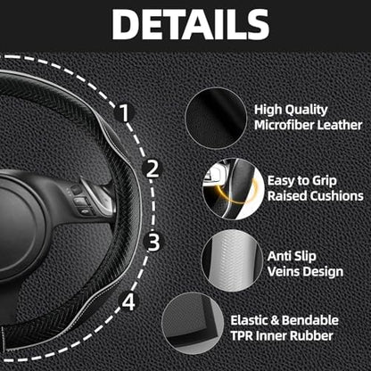NBTEPEM 10 Pcs Car Floor Mats Full Set Car Accessories, Microfiber Leather - Image 2