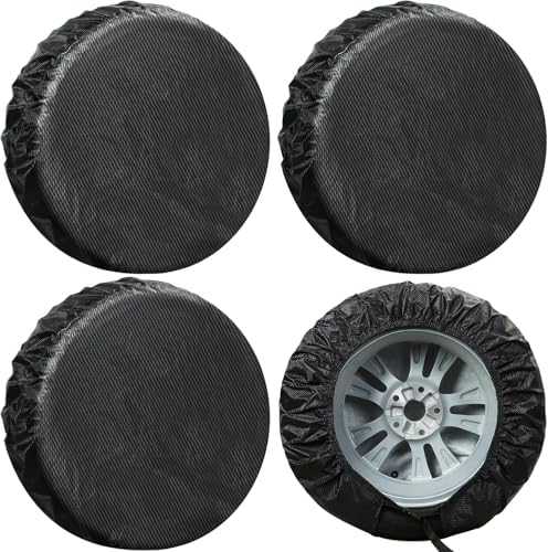 Season Guard 4Pack Carbon Fiber Tire Cover, Fit Truck SUV RV Trailer Camper by SeasonGuard