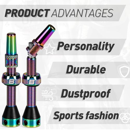 BWSHLF Tubeless Presta Valve Stem 40/44/55/60/65/80/100 mm, Super Light Alloy - Image 5