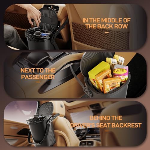 Waretary Car Trash Can with Lid, Leakproof Silicone, 2 Gallon - Image 3