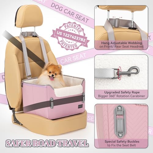 PETSFIT Dog Car Seats for Small Dogs, Portable Puppy Car Saet for Car - Image 3
