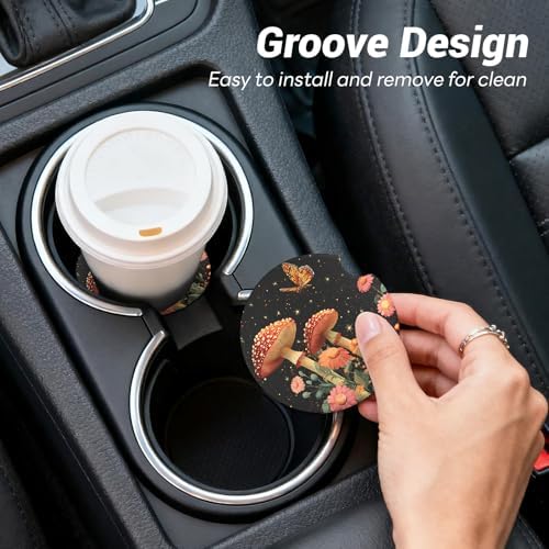 2 Pack Ceramic Car Coasters for Cup Holder, 2.56 in Anti Slip Absorbent Coaster - Image 7
