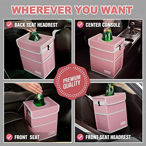K KNODEL Car Trash Can with Lid, Car Garbage, Bin and Bag - Image 5