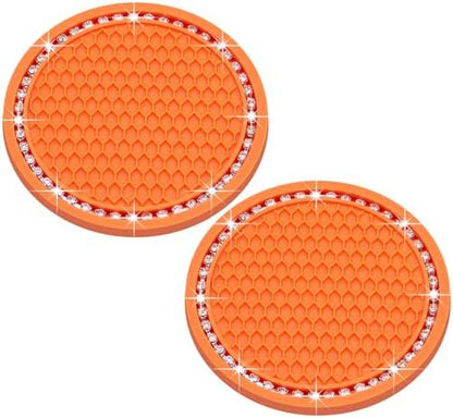 2PCS Bling Cup Holder Coaster, 2.75 Inch Auto Car Cup Holder Insert Coasters by MEAJOO