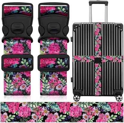 2 Pack Luggage Straps for Suitcases, Adjustable Travel Belt by ZHOMA
