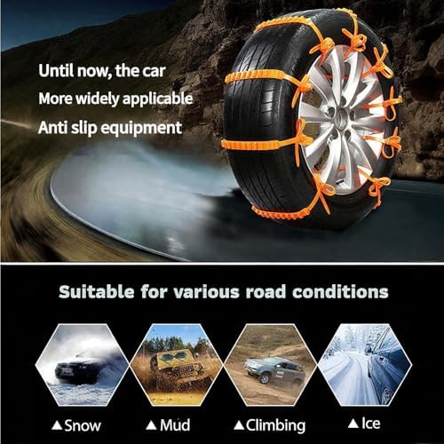 Universal Anti-Skid Snow Tire Chains, Heavy-Duty Anti Slip Tire Straps - Image 7