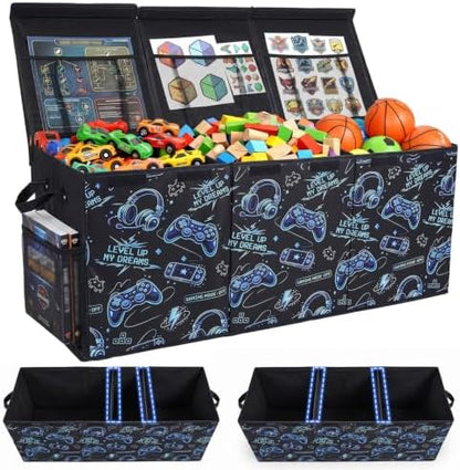 Toy Box with Adjustable Divider Large Toy Chest Storage by UnicornCastle