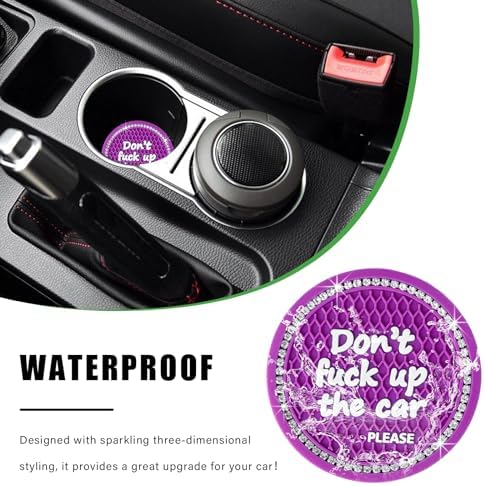 Ziciner 4 Pack Bling Car Cup Holder Coaster, 2.75 Inch Anti-Slip Auto Insert - Image 5