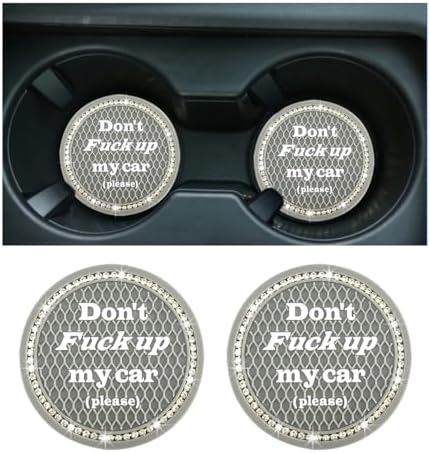 2 PCS Bling Car Cup Coaster, 2.75 Inch Anti-Slip Cup Holder Insert Coasters by Sylvil