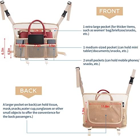 eing Car Organizers and Storage Mesh Bag, Purse Holder, Car Net Pocket Handbag - Image 5