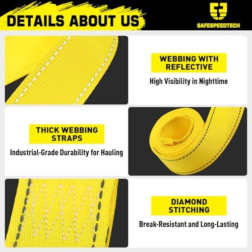 UTV Wheel Chock Tie Down Kit 2pk 2" x8' 4400LBS E Track Tire Ratchet Straps - Image 6